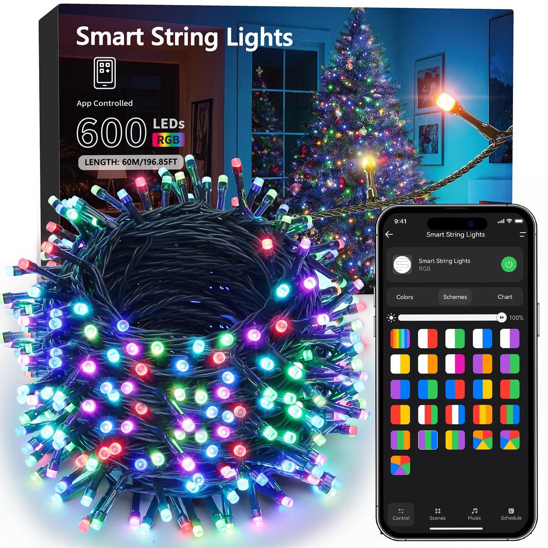 Brizled Smart Christmas Lights, 196ft 600 LED Smart WiFi Color Changing String Lights App Controlled, RGB Christmas Tree Lights Work with Alexa & Google Home for Halloween Indoor Outdoor Decor