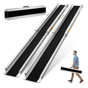 6FT Portable Wheelchair Ramp, 72"L x 7.2"W Aluminum Ramps for Wheelchairs for Home, 1200LBS Capacity Telescopic Non-Skid Threshold Handicap Wheel Chair Ramp for Doorways, Stairs, Steps, 2 Pack