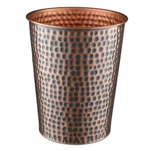 Monarch Abode Metal Bathroom Trash Can  Waste Basket for Bedroom, Office Desk, & Dorm, Hand Hammered, Durable Decorative Antique Copper Small Trash Can Bathroom Garbage Bin Wastebasket