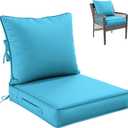 Premium Outdoor Seat Cushion Chair Cushions for Patio Furniture 22 L X 24 W X 4 H Waterproof & Fade Resistant Deep Seat and Backrest Cushion Set with Removable Covers for Chair, Sofa