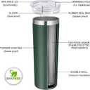 VEGOND Stainless Steel Tumblers Bulk 12 Pack, 20 oz Vacuum Insulated Skinny Tumblers with Lids and Straws, Double Wall Coffee Mug, Travel Water Cup