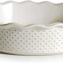 getstar Ceramic Deep Pie Pan, 9 inch Pie Dish for Baking, Non-Stick, Oven & Dishwasher Safe, Farmhouse Decor Quiche Baking Dish, Pie Plate, Deep Dish Pie Pan