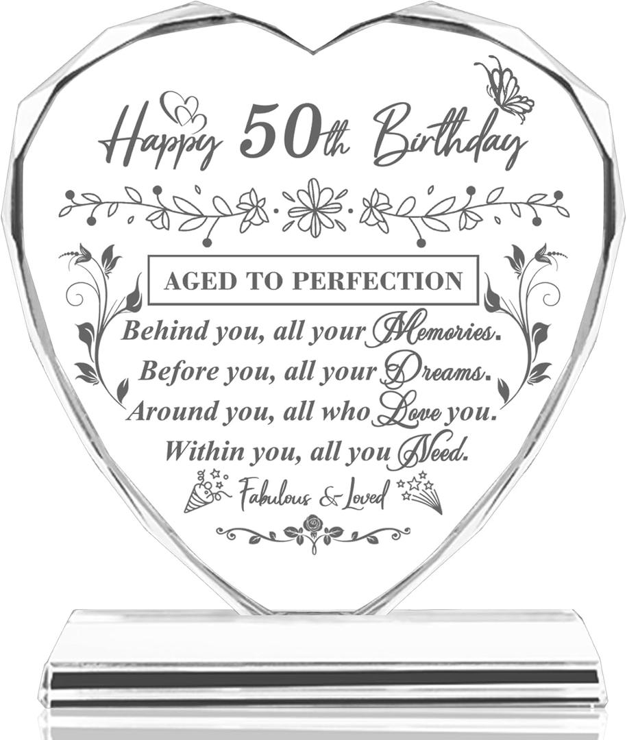 50th Birthday Gifts for Him, 50th Birthday Decorations for Her Women Men, Happy Birthday Gifts for 50 Year Old Friends, Daughter, Sister, Mom, Dad