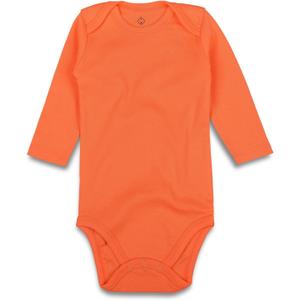 ROMPERINBOX Unisex Baby Onsies Solid Baby Bodysuit Romper Blank for 0-24 Months Boys Girls (Long Sleeve Orange)