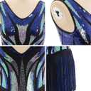 IBAKOM Women Sexy Fringe Bodysuit Open Back Sparkly Sequins Tassel Latin Jazz Dance Outfits Trapeze Acrobat Circus Costume, M