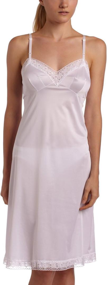 10103 38 26 White Vanity Fair Lace Trimmed Full Slip