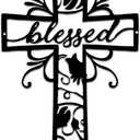 Rajukit Christian Wall Crosses for Home Decor-Premium Metal Cross Wall Decor,Elegant Spiritual Cross for Wall with Timeless Design-Blessed