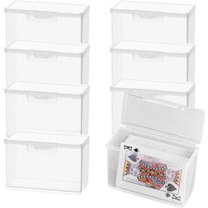 8 Pcs Blank Playing Card Case Storage Box, Empty Flash Card Deck Holder Case Box, Acrylic Clear Game Card Storage Containers for Baseball Trading Bank Business Cards