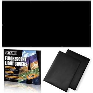 ANGSYLTH 2 Pcs Fluorescent Light Covers - 4 x 2 Feet Covers for Ceiling Lights, Magnetic Light Filters for Classroom, Office, Hospitals, Home (Black)