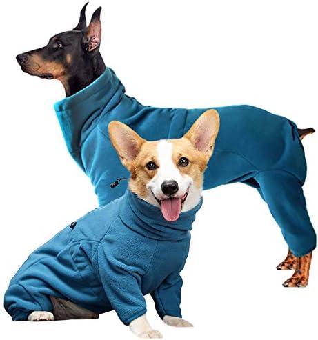ROZKITCH Dog Fleece Sweater, Pet Windproof Warm Cold Weather Jacket Vest Cozy Jumpsuit Apparel Outfit Clothes for Dog Walking Sleep XXS
