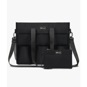 TOPDesign Utility Water Resistant Tote Bag with 22 Pockets, Top Zipper Closure & Thick Bottom Support, for Working Women
