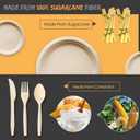 Gezond 250pcs Disposable Paper Plates Set, Compostable Party Supplies, Biodegradable Dinnerware Include Paper Plates, Cocktail Napkins, Utensils for Party, Picnic, 50 Each