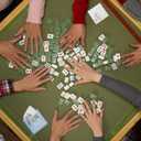 Mahjong Napkins - 4 Packs, 80 Sheets Total, Eco-Friendly Degradable Wood Pulp, Food-Grade Material, Printed "Good Friends, Good Tiles, Great Times" for Game Nights, Parties, Mahjong Gatherings