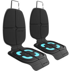 HEYTRIP Car Seat Protector, 2 Packs, Rear-Facing/Forward Facing Car Seat Mat for 0~12 Years Old Children, Waterproof, Easy Cleanup, Non-Slip, Fit Most Car Seats(Black Blue)