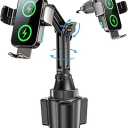 Dual Coil 15W Cup Phone Holder Mount,Wireless Car Charger Auto-Clamping Fast Charging Vent Phone Holders for Your Car for iPhone 17/16/15,Samsung Flip S25 S24 S23 S22 Ultra