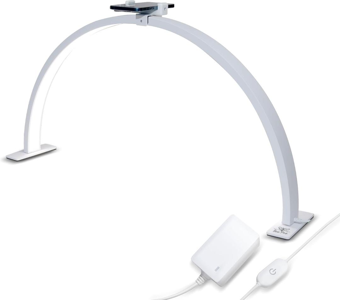 Bee Pro 29-Inch Half Moon Light for Nail Desk - Nail Light for Desk - Adjustable from 3000k to 6500k, It's Ideal for Nail Art, Eyelash Extensions, tattooing, and Skincare