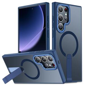 EMMPITU for Samsung Galaxy S23 Ultra Phone Case, S23 Ultra Magnetic Case Built-in Invisible Stand [Compatible with MagSafe] [Military-Grade Protection] Shockproof Cover for Galaxy S23ultra (Blue)