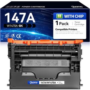 Quomo 147A Black Toner Cartridge Compatible for HP 147A W1470A 147X W1470X for HP Laser Jet Enterprise M610 M611 M612 LaserJet Enterprise MFP M634 M635 M636 Printer Ink | 147 Monochrome Ink (1-Pack)