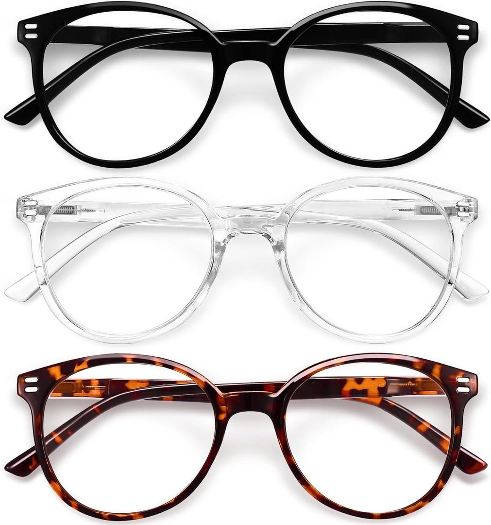 GIBLOGO Reading Glasses for Women/Men Eye Glasses Blue Light Reading Glasses Cheaters Eyeglasses (A3 3 Pack)