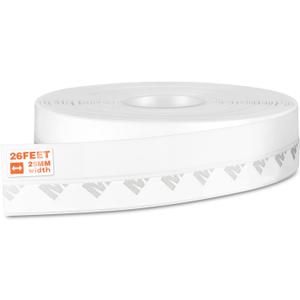 26 Feet Silicone Seal Strip, Weather Stripping Seal Tape for Door, Window & Shower Glass Gaps (White, 25MM)