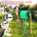 Garden Hose Reel with Handle Heavy Duty Metal Freestanding Water Hose Holder, Upgraded Retractable Hose Winder for Up 150FT 5/8" Hose, Perfect for Lawn, Yard & Outdoor Use