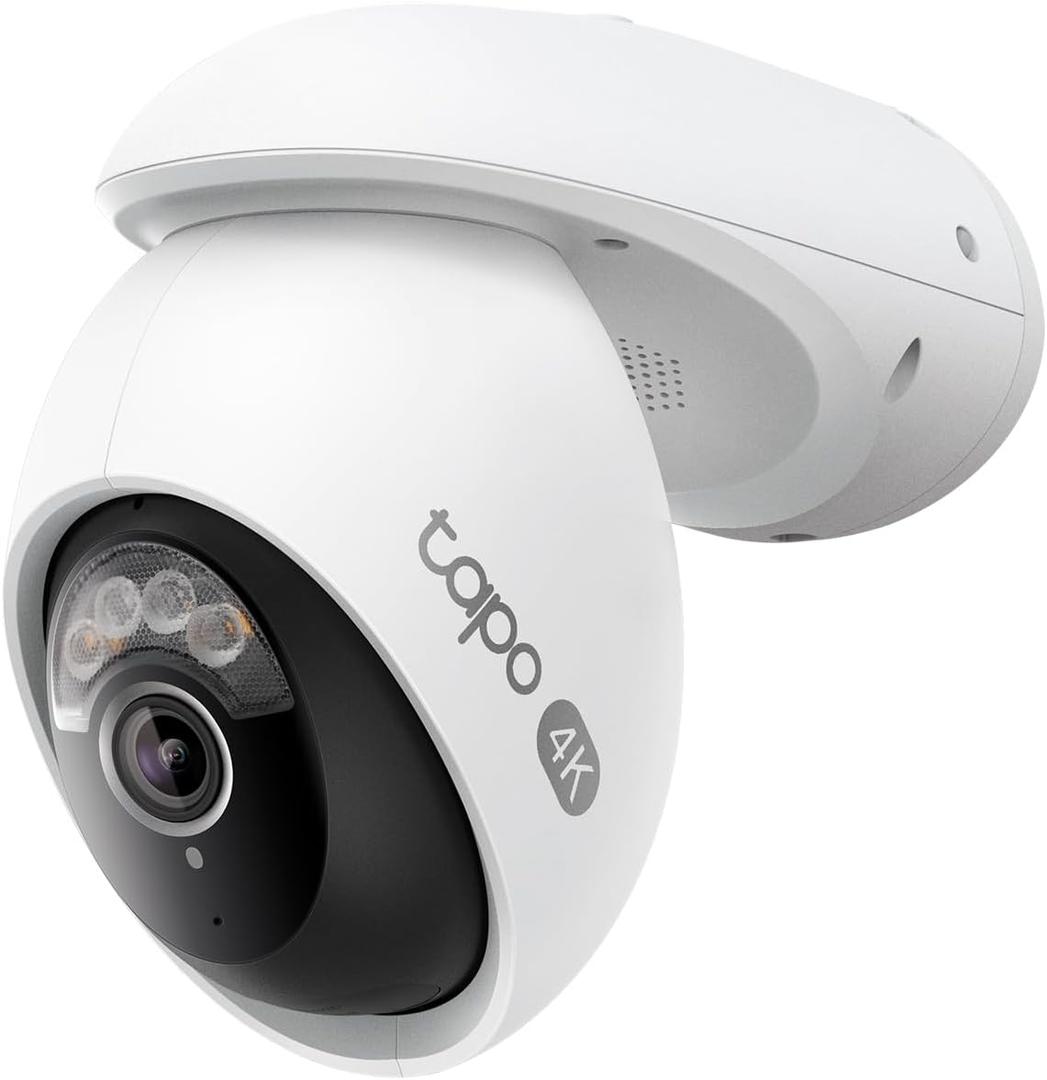Tapo 4K 8MP Wired Pan/Tilt Outdoor Security Camera, Free Person/Vehicle Detect & 360 View, Color Night, Local AI, SD/Cloud Storage, Works w/Alexa & Google Home, 2.4 GHz WiFi C560WS