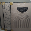 Minimalist Boho Wall Art Set of 3, Abstract Wall Art Black Beige Sunrise Women Line Wall Decor, Mid-Century Modern Art Print, Boho Room Decor -12"x16", Framed