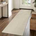 2x6 Runner Rug for Hallways Non Slip, Entryway Rugs with Rubber Backing, Washable Kitchen Carpet Runner Woven Rug, Indoor Mat for Bathroom, Beige Rugs for Bedroom