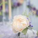 Ling's moment Flowers 16pcs Cream Blooming Peonies Artificial Flowers with Stem, Artificial Peony Flowers for DIY Wedding Decorations Centerpieces Bouquets Boutonnieres
