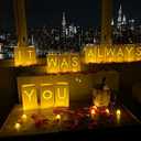 WYMM "It was Always You" Light Up Letters with Tea Lights Candles and Rose Petals Included - Luminary Paper Bags to be Used as Anniversary Decorations and Proposal Decorations for Your Loved One