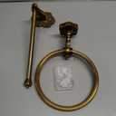 2 Pcs Antique Gold Toilet Paper Holder Towel Ring, Hand Towel Hanger Toilet Paper Roll Holder Wall Mount Retro Vintage Bathroom Hardware (Circle)
