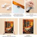 OTOSTAR Jesus and Lamb Canvas Wall Art Jesus Runs for the Lost Sheep In Autumn Forest Picture Wall Art Canvas Print Christian for Living Room Bedroom Church Home Decor - 12 x 16 Inch