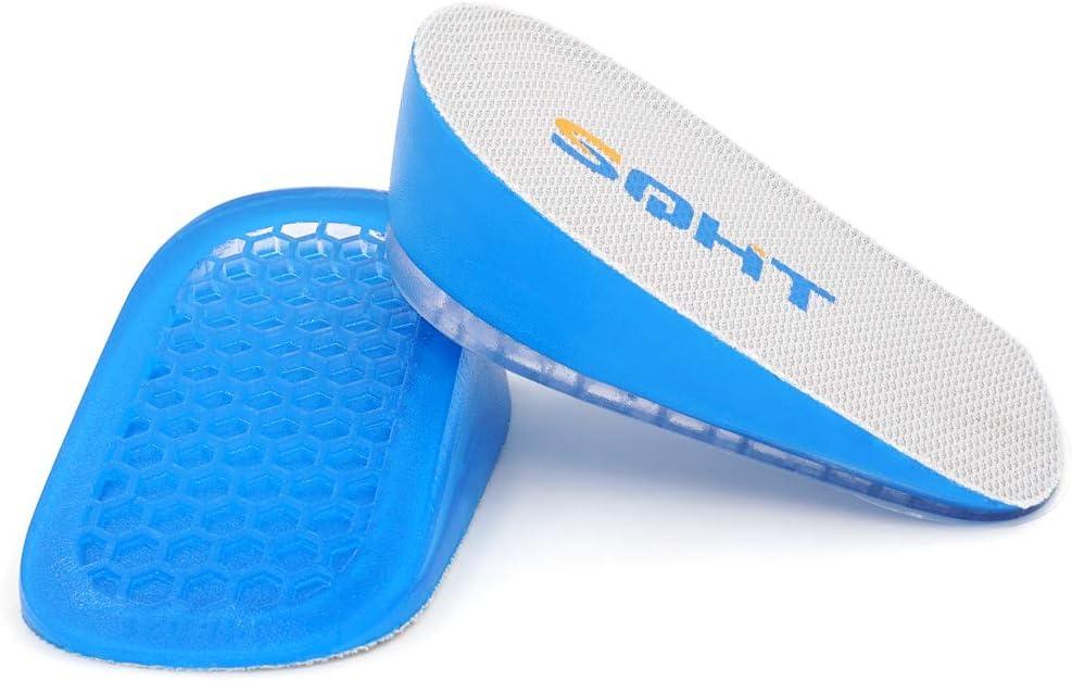 SQHT Height Increase Insole - Gel Heel Lift Inserts, Elevator Shoe Lifts Insoles for Men and Women (Large (1.4" Height)) Blue&Beige