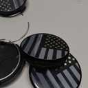 75MM 2.9 Inch Wheel Center Caps Rim Wheel Center Hub Caps, Pack of 4 Gloss Black with American Flag