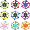 Christmas Transformable Fidget Spinners,Funny Stress Relief Sensory Fidget Toys,Deformable Chain DIY Robot Fingertip Gyros Toys Party Favors Christmas Stocking Stuffers for Kids and Adults (9PC)