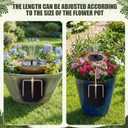 Metal Bird Bath for Outside Planter with Solar Fountain, Vintage Freestanding Birdbaths & Birdfeeder Adjustable Height with 2 Stakes, Antique Bronze Garden Patio Balcony Backyard Decor