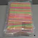 7 x 150PCS Disposable Plastic Drinking Straws - Flexible Straws Disposable Long Colorful PP Plastic Striped Assorted Colors for Home Use Milk Juice Drinks (Fluorescent Color)