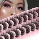 FANXITON Mink Lashes False Eyelashes Dramatic Full Mink Lashes Wispy 19 MM Natural Look 3D Fake Eyelashes 10 Pairs Pack