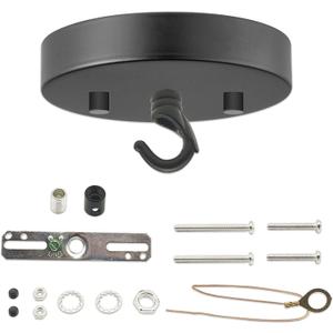 Canopy Kit for Chandelier 5 1/8 Ceiling Lighting Modern Steel Canopy Kit Light Fixture Cover Plate Hook & Cord Holder for Pendant Lighting Fixtures Black