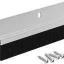 Aluminum Brush Door Sweep for Bottom of Door Exterior, 36 Inch, Metal Door Sweep for Interior & Exterior Doors, Storm Doors, & Screen Doors, Seals Gaps up to 1-1/4", Made in USA