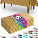 Pureegg Plastic Table Cloth Disposable 6 Pack, 54 x 108 Inch Table Cloths, Graduation Decorations, Thanksgiving, Christmas Tablecloths, Rectangle, Plastic Cover, Waterproof, Gold