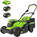 Greenworks 48V (24V x 2) 17" Brushless Cordless Push Lawn Mower, Includes (2) 4.0Ah Batteries and Dual Port Rapid Charger((200+ Compatible Tools, 45Min Runtime)