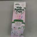 Grow Forward Bamboo Kids Cups with Lids and Straws - 10oz Drinking Cups for Kids with Childproof Twist Lids & Silicone Straws - Eco Friendly, BPA Free, Non Toxic & Dishwasher Safe - Floral