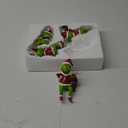 Christmas Stocking Holders for Mantel Set of 4, Weighted Stocking Holders Hook for Mantel Fireplace, Hand-Painted Green Xmas Monster Cute and Funny Thief Stole Decorations for Home Indoor
