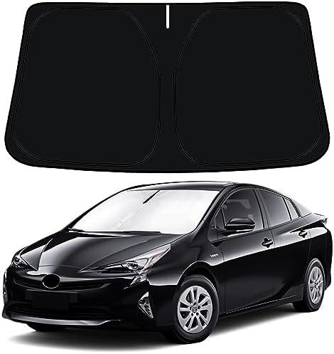 CC&TT Windshield Sun Shade Compatible with 2016-2023 Toyo-ta Prius Hatchback Accessories,Foldable Front Window Sun Shade Shield Protector Fit Prius(NOT for Prius C/Prius V),Sun Visors Block UV Rays