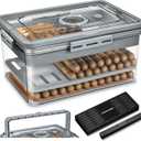 Cigar Humidor with 2 Humidifiers and Hygrometer, Desktop Handle Cigar Box, Airtight Cigar Humidor Case with Cedar Wood Chip That can Hold About 120 Cigars, Gifts for Men Father's Day