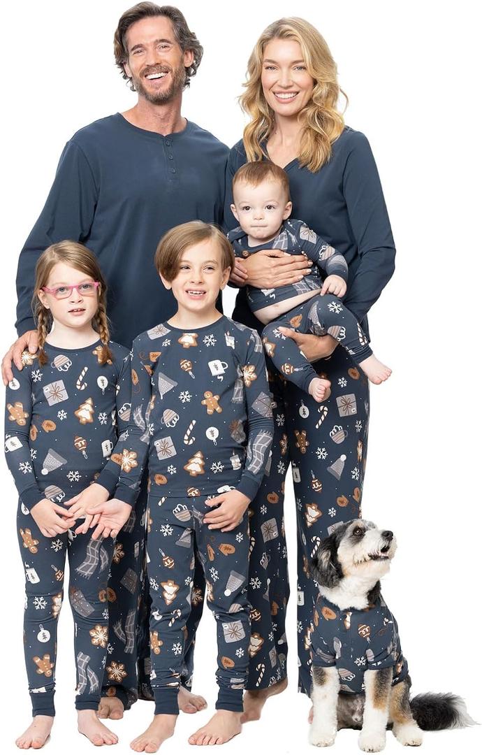 PajamaGram womens Christmas Pajamas for Family (Blue)