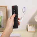 UKCOCO 4 Pcs Magnetic Remote Control Holder with Cord, Retractable Remote Control Tether with Spring Ropes, Wall-Mount with Adhesive, Anti-Loss