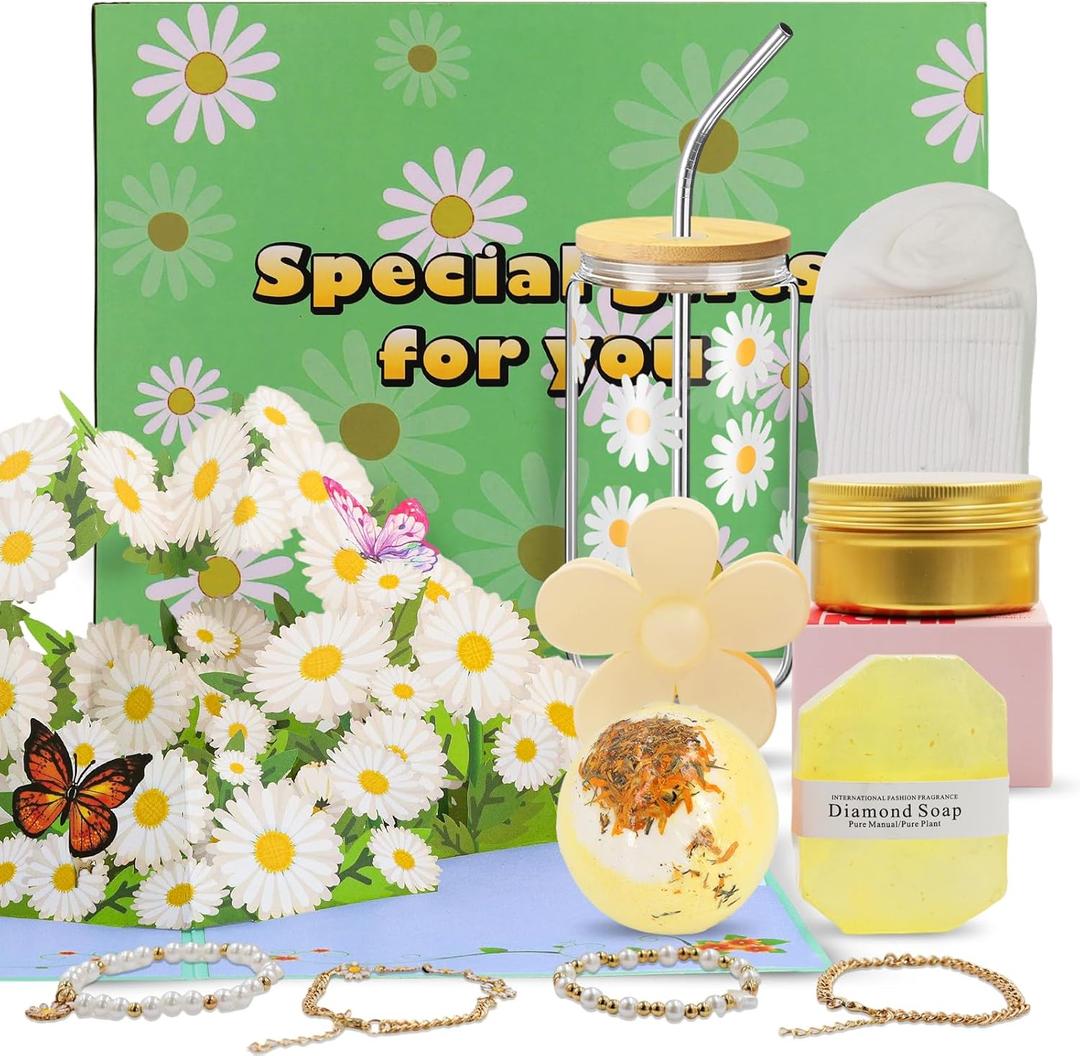 Birthday Gifts for Women Teens, Happy Birthday Gifts for Women Teens Girls Her Best Friend Sister Daughter Mom Wife Girlfriend Coworker Bestie Glass Cups Gift Set