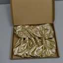 Bucherry 6 Pcs Large Gold Glitter Christmas Bows 7x16 Inch Gold Christmas Wreath Bows Xmas Tree Topper Bow Metallic Glitter Ribbon Bow for Xmas Tree Fence Stairs Fireplace Outdoor Decoration